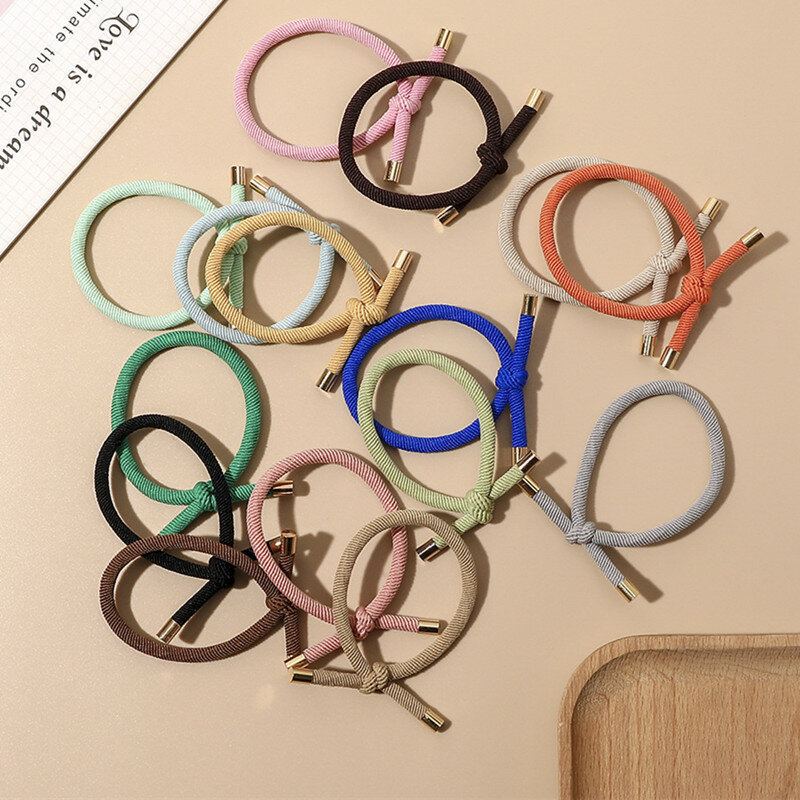 20 Styles Colorful Knot Fabric Hair Ties Band Basic Elastic Ring Hoop Unisex Modelling Making Scrunchies Hair Accessories