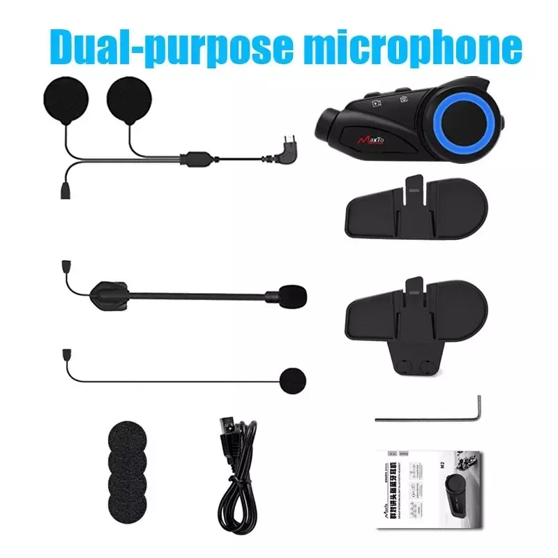 Maxto M3 Motorcycle Bluetooth Helmet Headset Intercom Waterproof Sony Lens WiFi Video Recorder Universal Pairing Interphone DVR