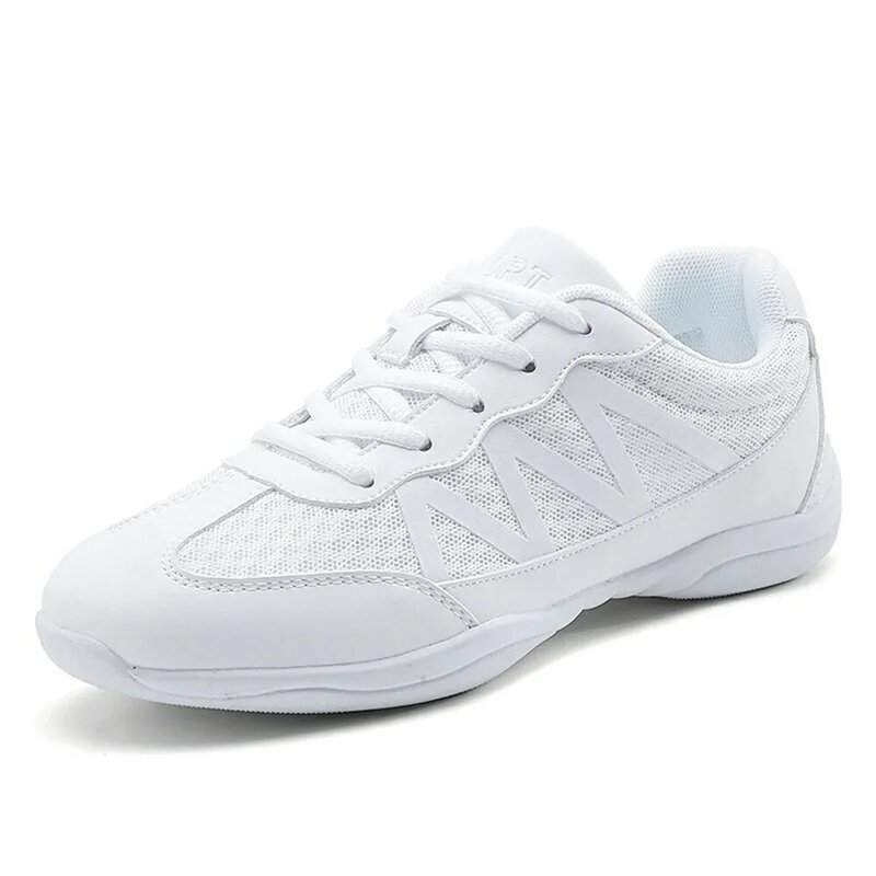 Lightweight White Cheer Shoes para meninas, formadores, respirável, treinamento, dança, tênis, tênis de competição, juventude