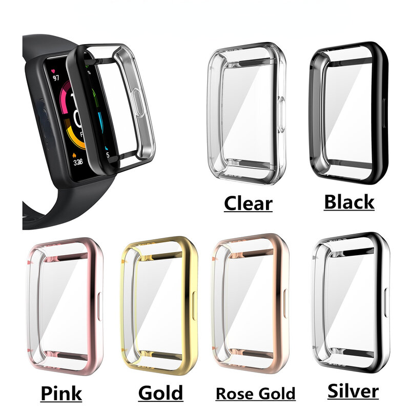 Soft Silicone Strap para Huawei Watch, Pulseira de substituição, Screen Protector Case, Acessórios Pulseira, Band 7