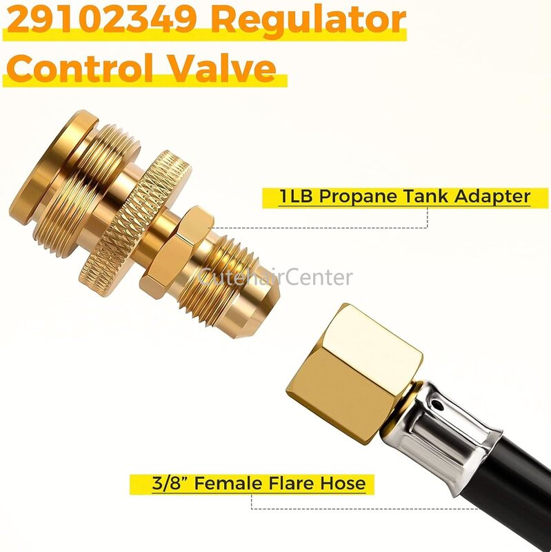 1kit Tru-Infrared Regulator Valve fit for Char Broil Grill2Go 2012 29103224A 29102349 1LB Adapter Convert 20LB to High Pressure
