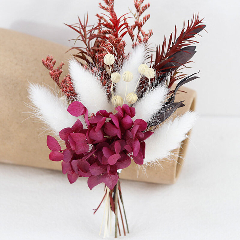 Pengantin pria Boutonnieres pengantin Mini korsase bunga buatan bros tanaman kerah Pin DIY kerajinan rumah dekorasi pesta pernikahan