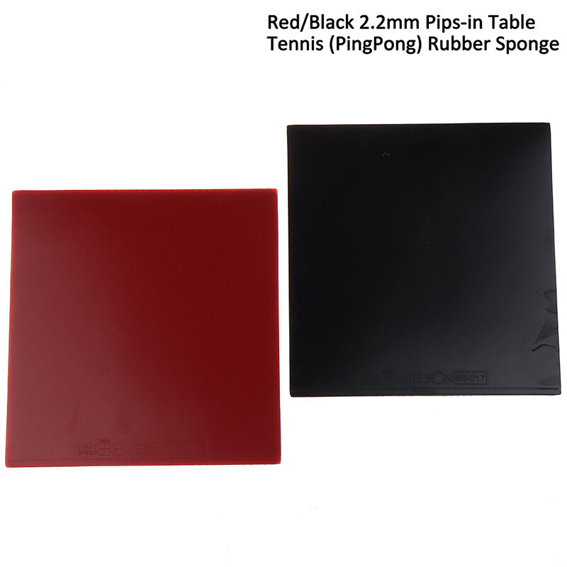 Raqueta de tenis de mesa, antiguante esponja de goma, goma de entrenamiento, 1 piezas, color rojo/Negro, 2,2mm