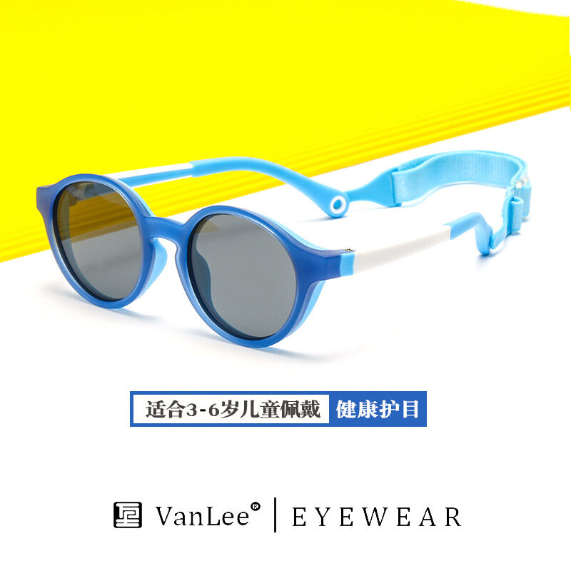 Kacamata hitam terpolarisasi, bingkai fesyen anak laki-laki dan perempuan, perlindungan UV kacamata penahan matahari