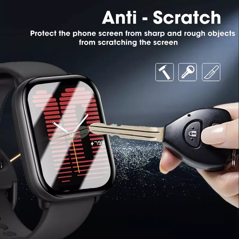 Protector de pantalla para reloj inteligente Amazfit Active, película protectora antihuellas suave, PET, no cristal