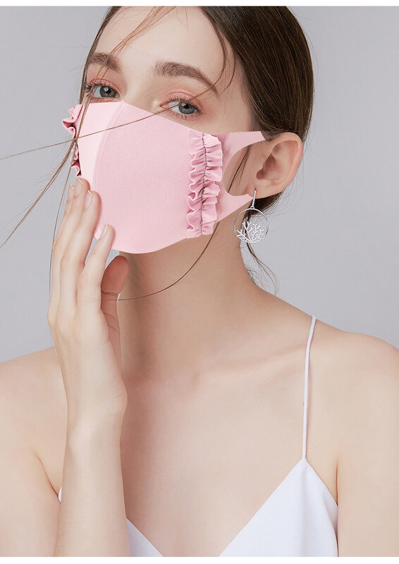 Máscara facial de algodão para homens e mulheres, anti-poeira, anti-nevoeiro, estéreo 3d, respirador com borda da orelha