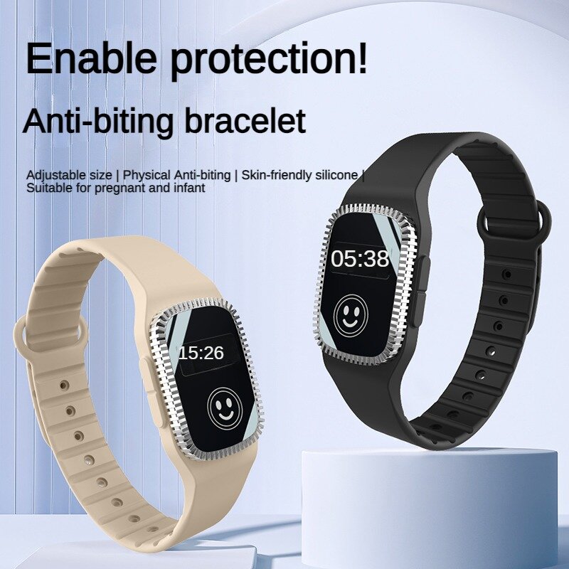 Three speed Ultrasonic Mosquitoes Repeller Bracelet Summer Indoor Outdoor Anti Mosquitoes Bite Wristband with Time Display Watch