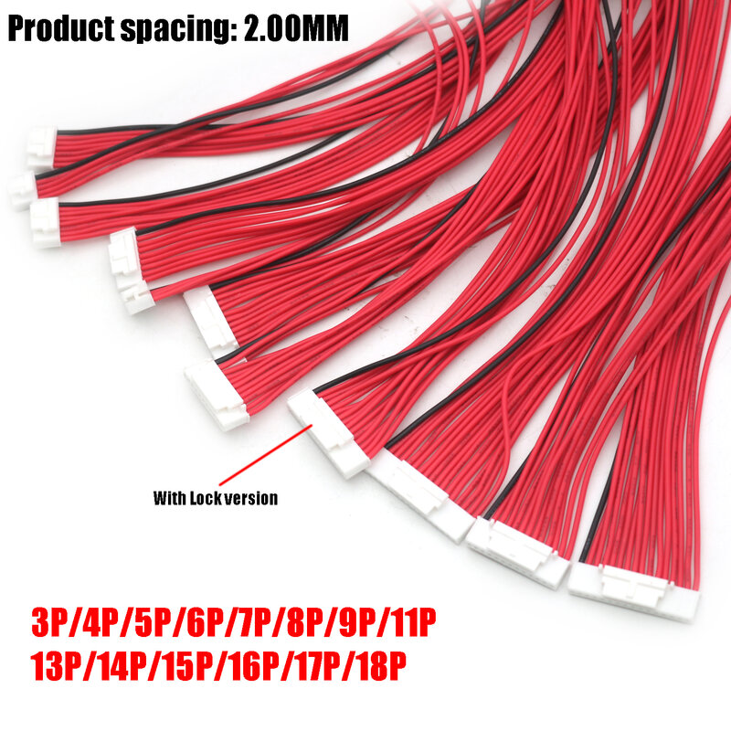 리튬 배터리 보호 보드 연결 와이어 핀, BMS 밸런스 케이블, 4P-18P, 2.0mm, 2.54mm, 4S ~ 17S, 4P, 5P, 7P, 8P, 9P, 11P, 14P, 15P 17P