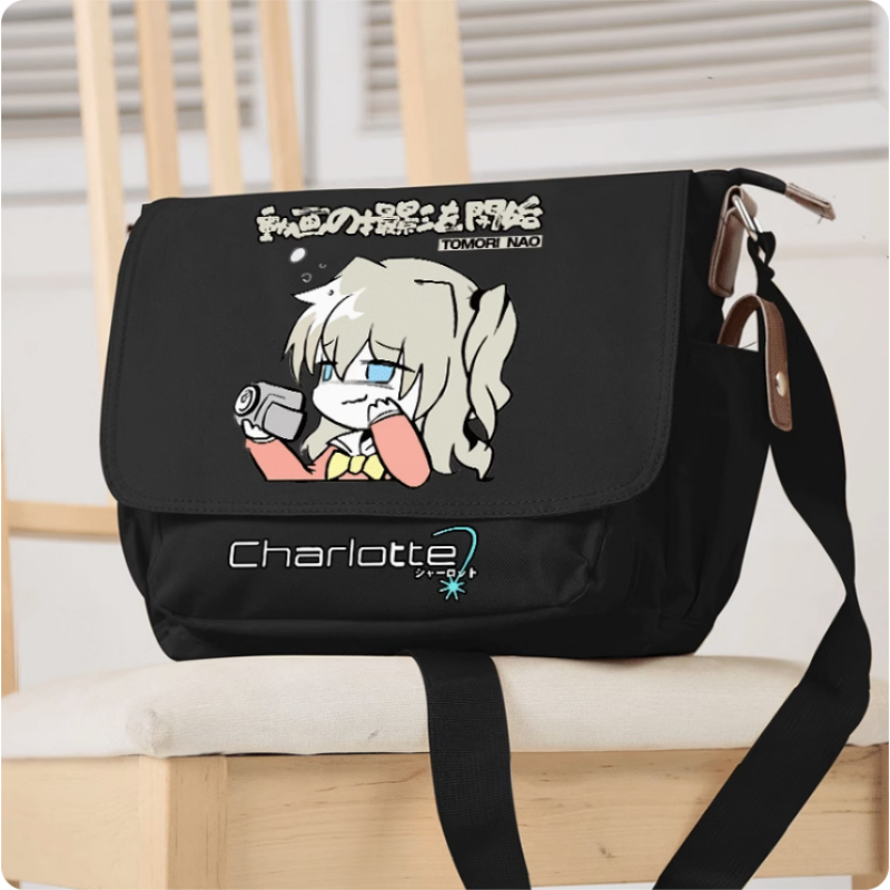 Borsa da scuola Anime Charlotte borsa a tracolla per studenti adolescenti per il tempo libero di moda