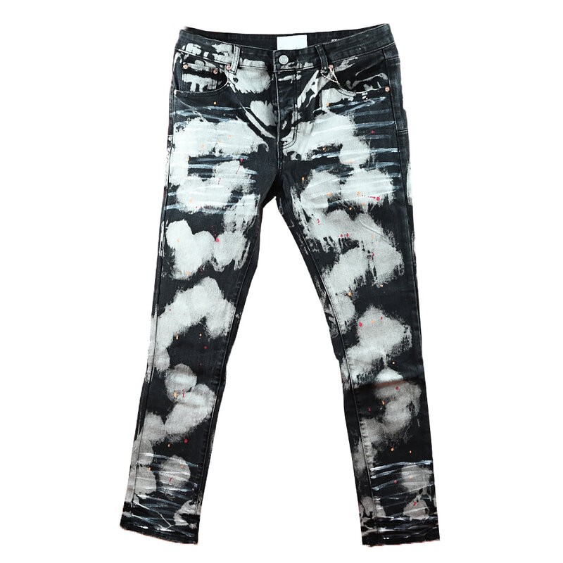 Pantalones Vaqueros pitillo de tiro medio para mujer, Jeans de alta calidad, color morado, Vintage, lavado de nieve, a la moda, 2024