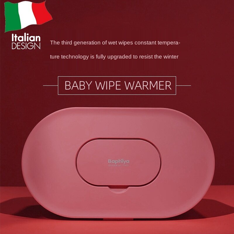 Toallitas portátiles para bebé, calentador de tejido húmedo para el hogar, caja de aislamiento antideslizante, temperatura constante, Rojo
