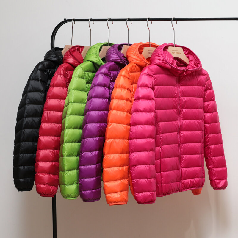 Doudoune à capuche ultralégère pour femme, manteau chaud, Parka légère, collection printemps-hiver 2021, 2022