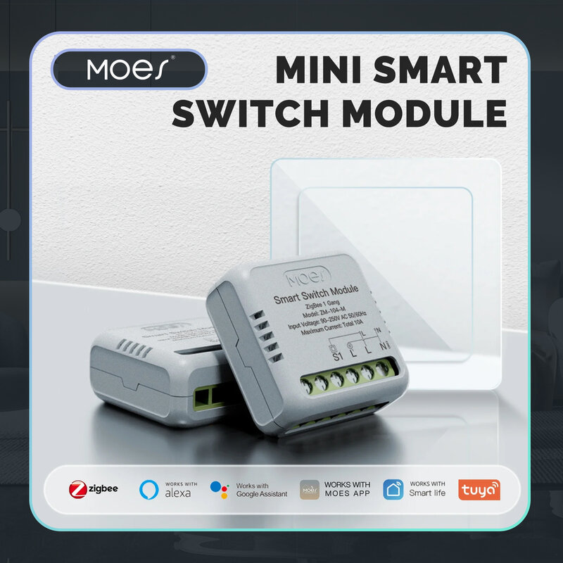 MOES Star Ring Series Mini Tuya WiFi/Zigbee Smart Switch modulo fai da te interruttore della luce 1/2 Gang telecomando lavoro Alexa Google Home