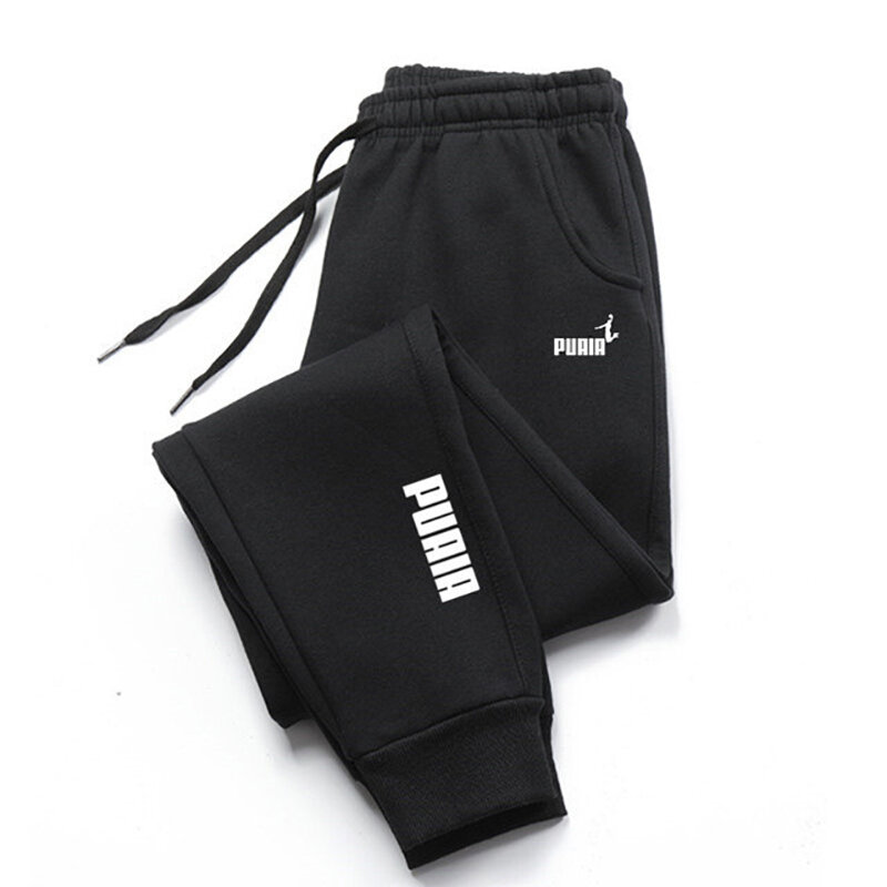 Брюки мужские спортивные с принтом, однотонные спортивные штаны для фитнеса и бега, домашние штаны в стиле Харадзюку