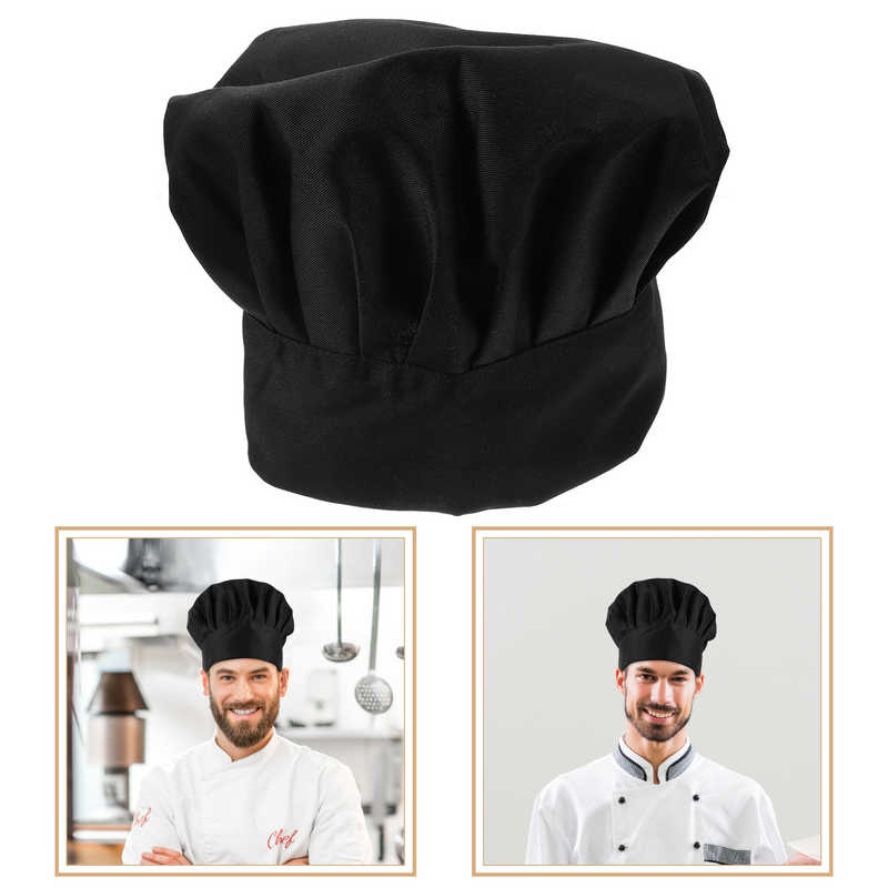 หมวกเชฟระบายอากาศได้ดีสำหรับผู้ชายและผู้หญิงหมวกยูนิฟอร์มผ้าฝ้ายยืดหยุ่นสำหรับงานร้านอาหาร
