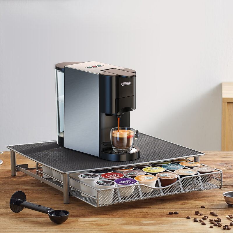 HiBREW-máquina de café 4 en 1 con cápsulas múltiples, máquina de café expreso Dolce con leche, Nespresso y ESE, cápsula y polvo, de Metal inoxidable, oubook H3