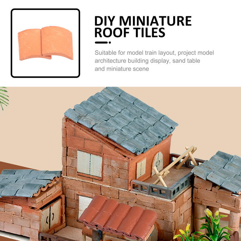 소형 지붕 타일 모형 조경 액세서리 DIY, 소형 지붕 타일, 인형 집 대상 체중계, 1:16