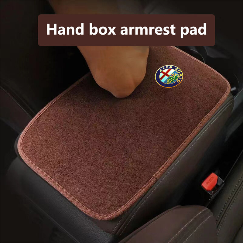 Car armrest box cushion plush material Interior Accessories for Alfa Romeo GT GTV 8C Spider 146 147 159 giulia stelvio giulietta