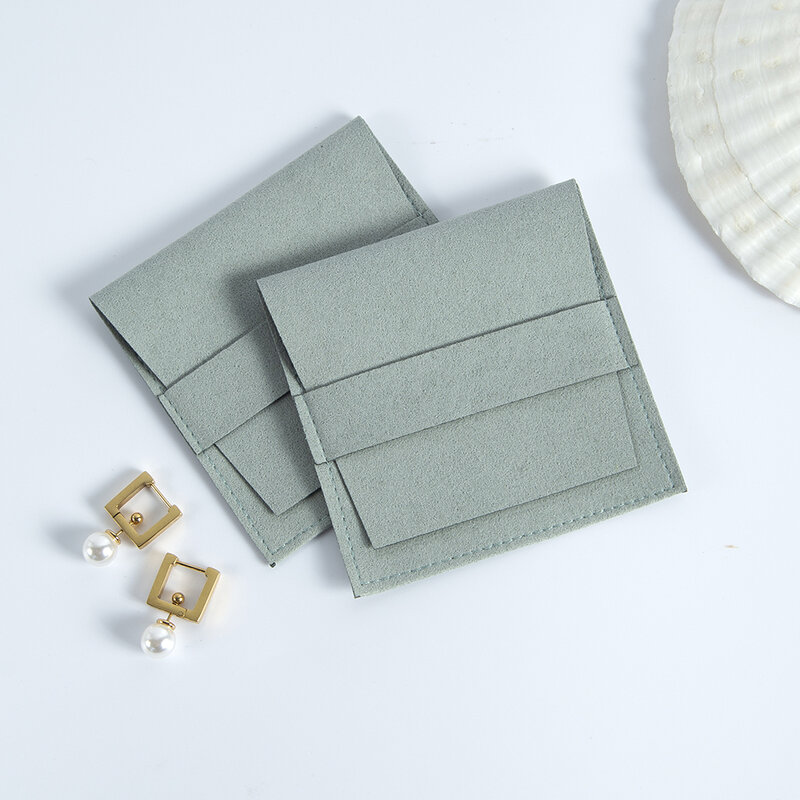 5Pcs Microfiber Sieraden Gift Bags Voor Oorbel Ring Ketting Verpakking Pouches Kleine Business Bruiloft Gunsten Voor Gasten Candy Bag