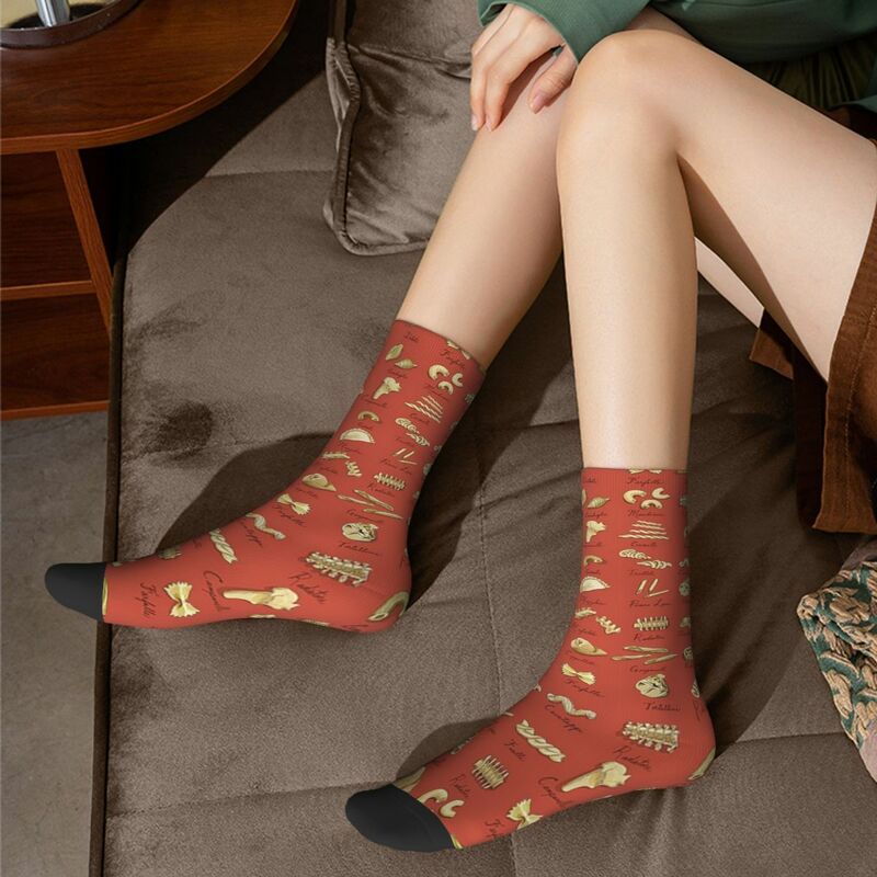 Итальянские носки в форме пасты, высококачественные чулки в стиле Харадзюку, всесезонные длинные носки, аксессуары для подарка унисекс
