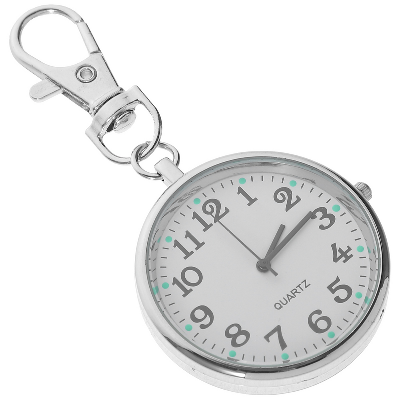 LLavero de reloj de acero inoxidable para mesa de enfermera, Clip de bolsillo con llavero de vidrio para enfermeras