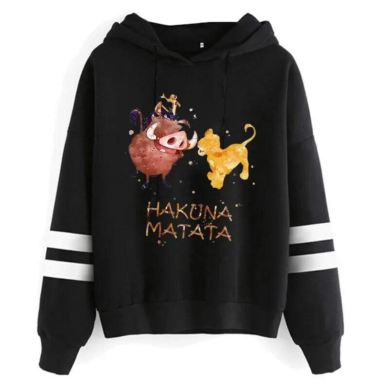 2024 nowość śliczna Hakuna Matata bluza z kapturem Disney król lew bluza damska ubrania bluza z kapturem damskie bluzy Kawaii