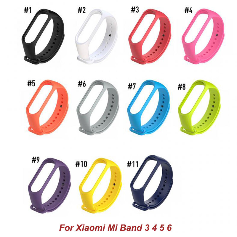 Silicone Strap for Xiaomi Mi Band 3 4 5 6 Colorful Strap Xiaomi Smartwatch Men Women Soft MiBand Wristband Replace for Xiaomi
