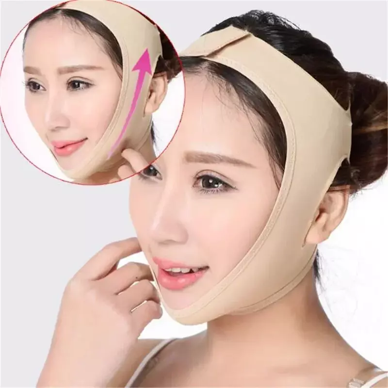 Elastic Face Slimming Bandage V Line Face Shaper Women Chin Cheek Lift Up Belt Facial Massager Strap Face Beauty Skin Care Tools