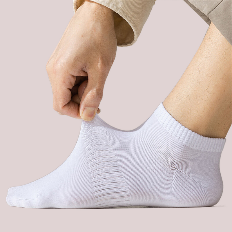 4/8 Pairs Classic High Quality White Black Ankle Socks Business Men Short Cotton Low Tube Socks Soft Breathable Women Boat Socks