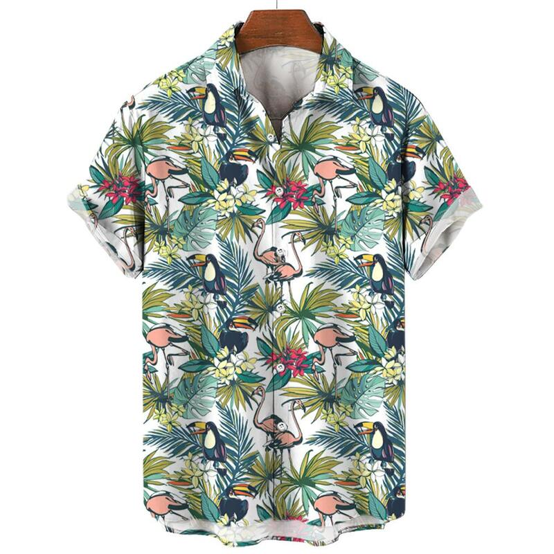 قمصان هاواي للرجال بأكمام قصيرة ، مطبوعات ثلاثية الأبعاد ، رسومات طوقان ، موضة الصيف ، أسلوب هاواي ، قمصان أبالوني للنساء ،