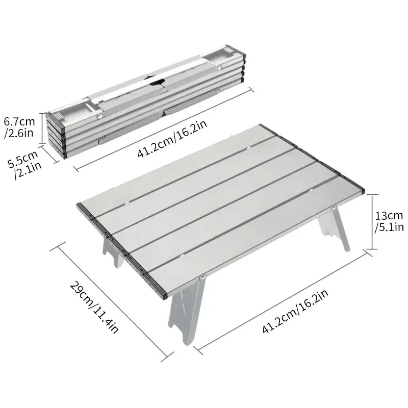 طاولة صغيرة محمولة من سبائك الألومنيوم من WESTTUNE ، قابلة للف في الهواء الطلق لتغليف الظهر والشواء