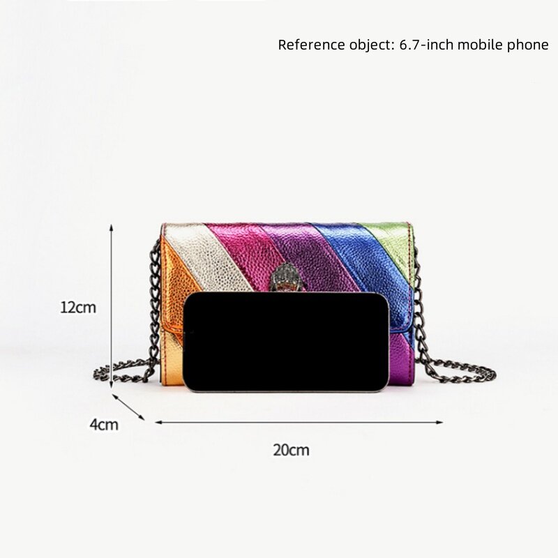 Bolsa de telefone móvel para mulheres Cabeça de águia Carteira colorida arco-íris, bolsa crossbody casual mini bolsa de ombro bolsa de alta qualidade