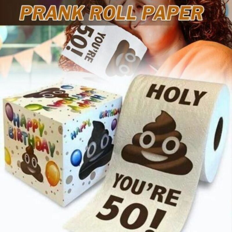 1 Roll Cartoon Decor Tissue Birthday Gifts Toilet Paper Funny Birthday Rolls Roll Printed Funny Paper Towel