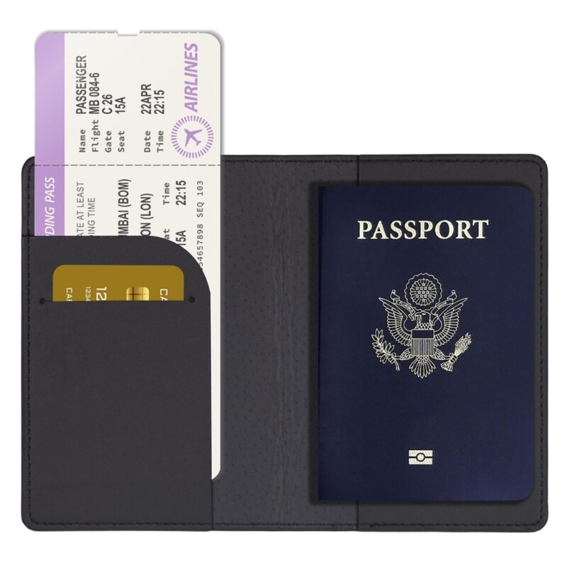 Cute Hot Stamping Plane Passport Holder Wallet Women Men Lover Couple Travel Passport Credit Card Protector Cover Wedding Gift