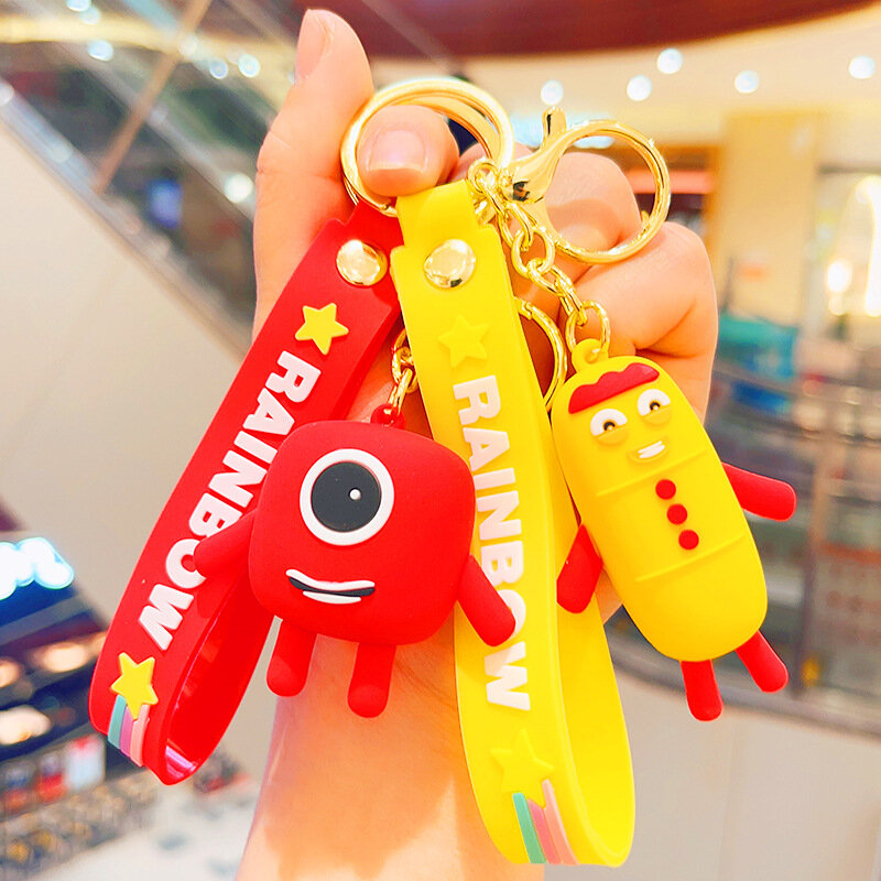 Game Numberblocks Pendant Keychain Cartoon Rainbow 3D Car Key Chain Key Ring Keyring Bag Ornament Jewelry Kids Educational Gift