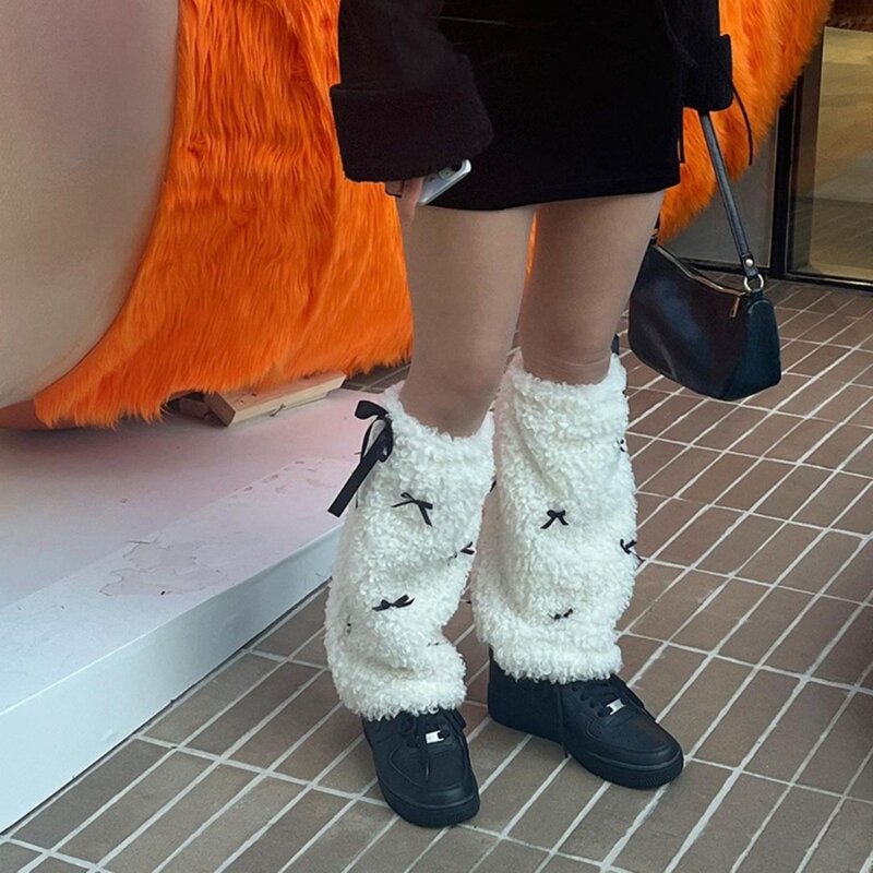 Phụ nữ Fur Leg Warmers Fur Fur Fuzzy Leg Covers Boot Winter Boot Cuffs Cover