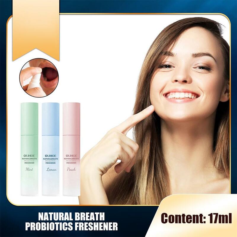 17ml Portable Probiotics Breath Freshener Antiy Mouth Natural Care Peach Remove Spray Lemon Breath Mint Flavour Oral Spray K3O2