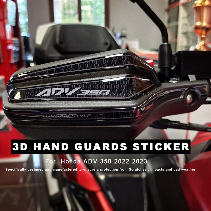 Etiqueta protetora impermeável para motocicleta, guardas de mão, 3D resina epóxi adesivo, Honda Adv 350, 2022 2023