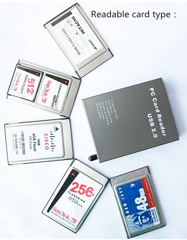 Adaptador USB 2,0 a PC ATA PCMCIA, lector de tarjetas de memoria de disco Flash, Plug & Play