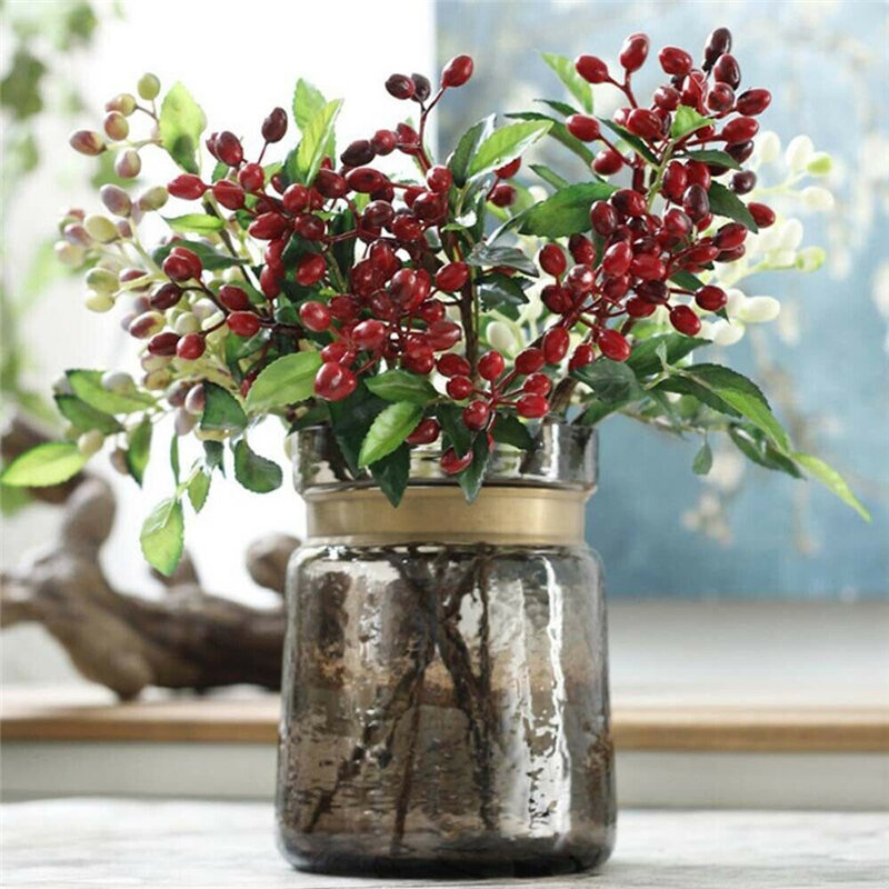 Nordycka duszpasterska dekoracja choinkowa Symulowane kwiaty Gałęzie fasoli z owoców oliwkowych Dekoracja domu