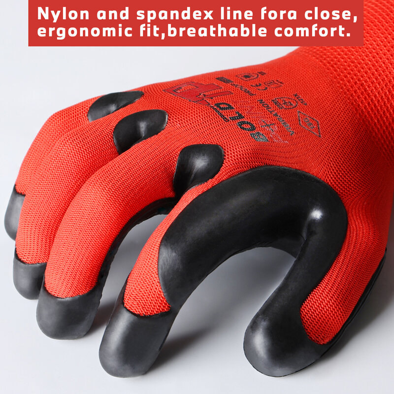 1 pair of durable molded rubber palms with high grip and thumb reinforcement, shock absorbing gloves, waterproof, breathable