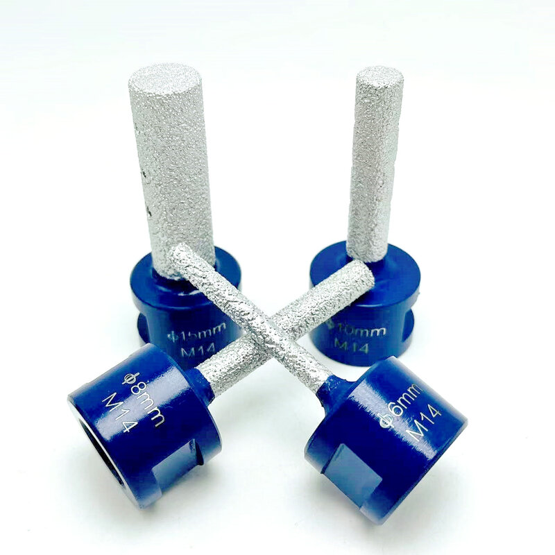 6/8/10/15/20/25/30mm M14 Thread Vaccum Brazed Diamond Finger Bit Milling Cutter For Ceramic Tile Granite Marble Enlarge Shape