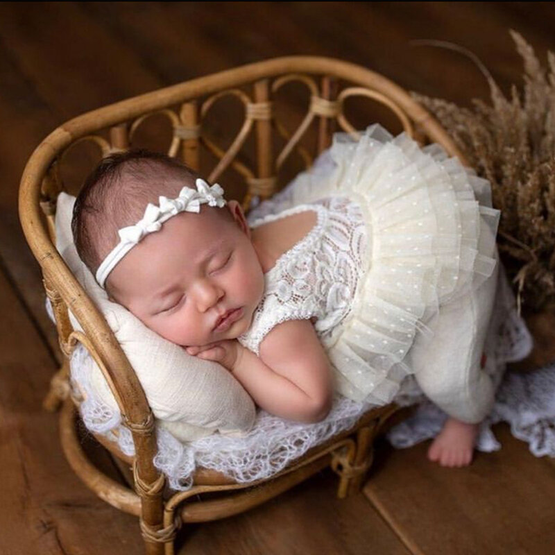 Recém-nascidos Fotografia Props, cadeira e bebê Outfit Set for Baby Pictures