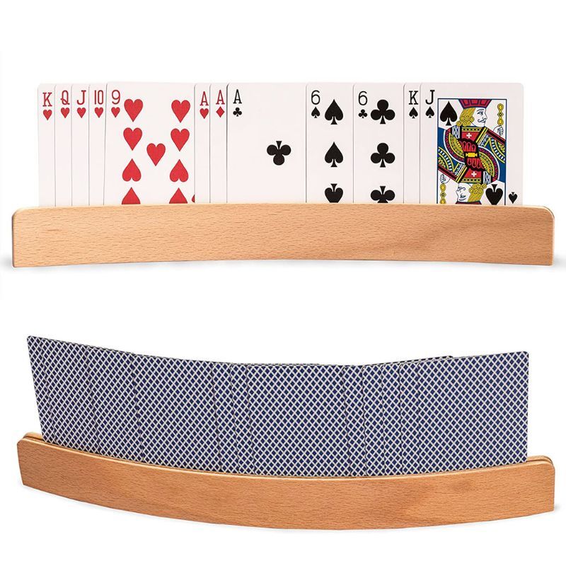 木製ハンズフリーレイジーポーカー シートポーカーベース プレイカードホルダー用 ボードゲームドロップシップ