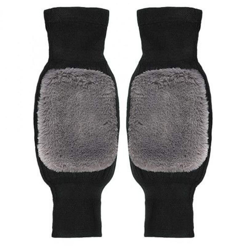 Joelheiras de cashmere para homens e mulheres, lã dupla grossa, protetor de joelho, proteção contra vento e frio, idosos, mais quente, 2 peças