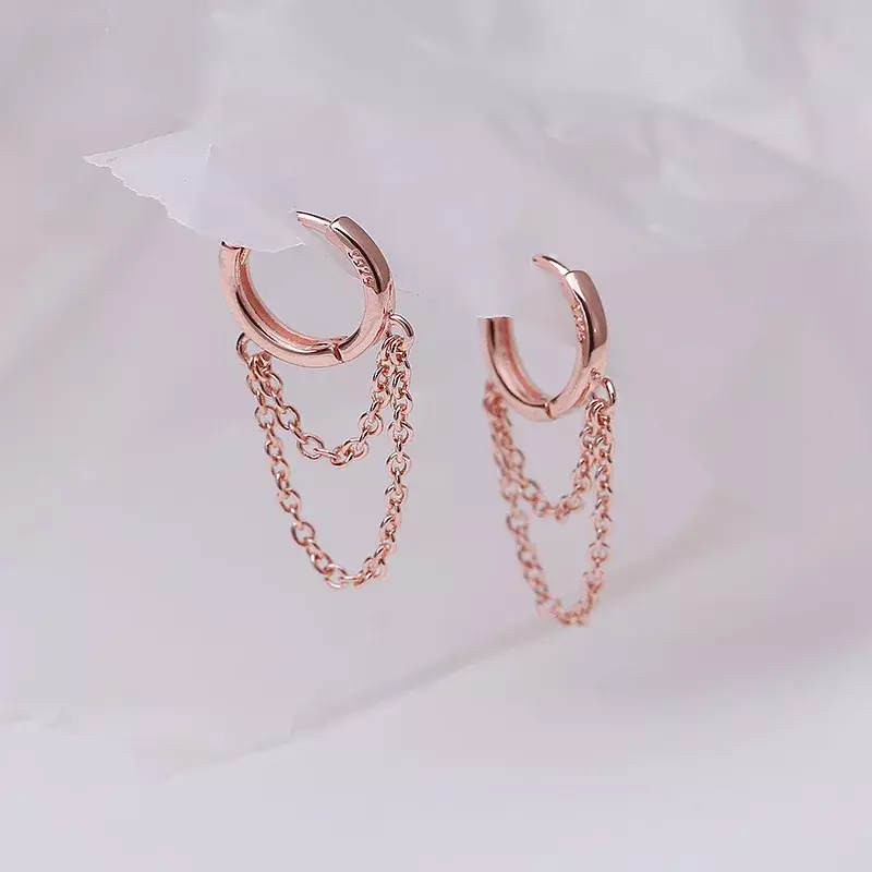 925 prata esterlina dupla camada borla hoop brincos para feminino ins popular estilo frio moda feminina jóias