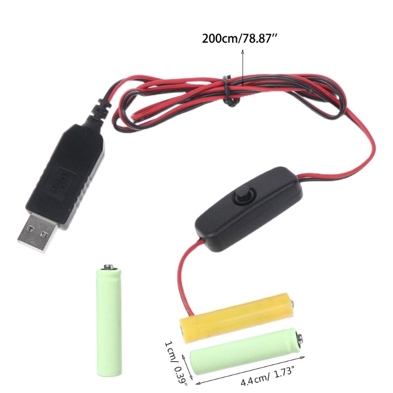 USB to 4.5V AAA LR03 Eliminators Power Supply Adapter Replaces 3 AAA Batteries for LED Light Toy Hygrometers