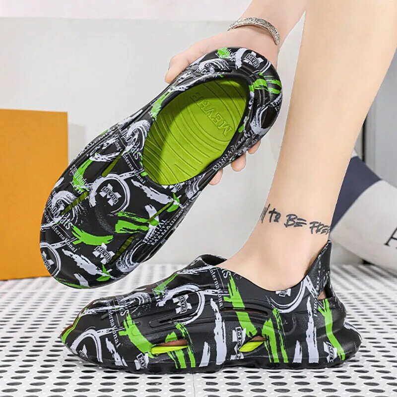 Soft Bottom Lightweight Sandals Beach shoes Plus Size45 Summer Hole Sandals Non-slip Breathable Outdoor High Quality Slippers