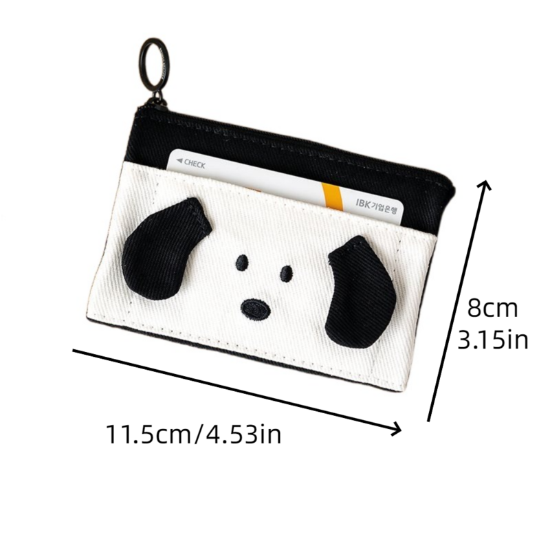 Korean Style Cartoon Coin Purse Earphone Bag Cartoon Animal Cute Card Bag Wear-resistant Fashion Foldable Change Pouch