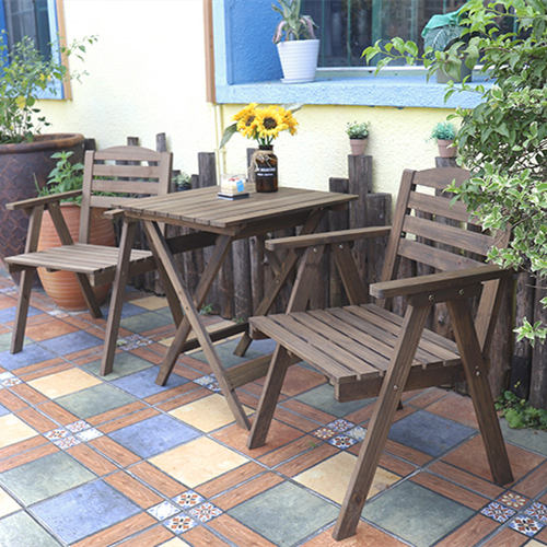 Metal Frame Folding Coffee Table e Chair Set, Mobília ao ar livre do pátio, Conjuntos de jardim do pátio